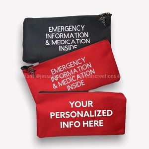 Personalized medical pouch | sterling silver caduceus